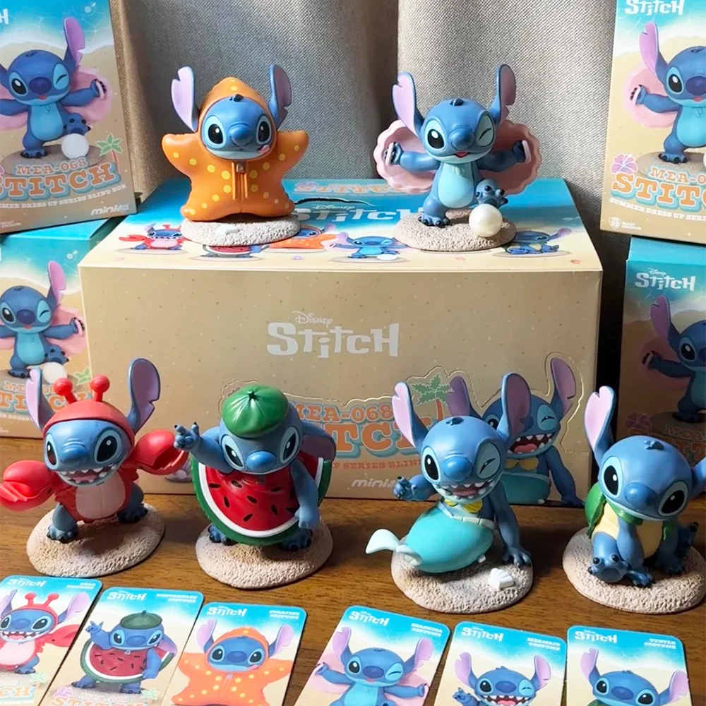 In Stock Disney Stitch Summer Dress Up Series Blind Box Stitch Mystery Box Toy Desktop Decor Toy Collect Model Birthday Gift
