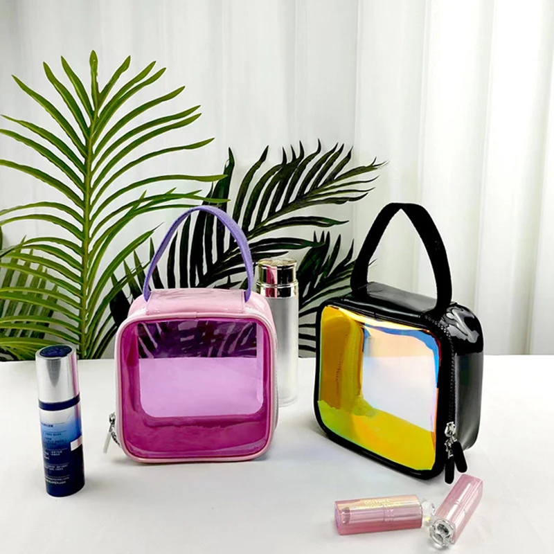 PVC Transparent Makeup Case Toiletry Bag Multifunctional Travel Makeup Train Case Portable Cosmetic Organizer Storage Bags