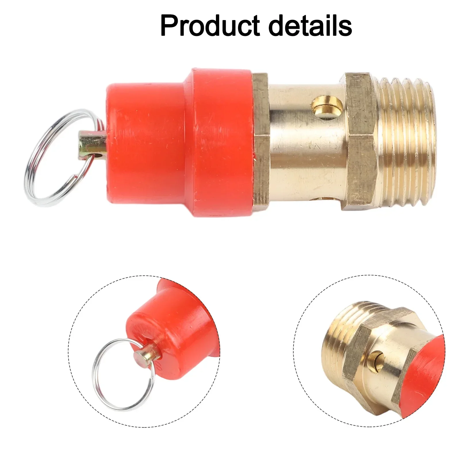 Secondary Protection for Pressure Pipes and Vessels, 8KG Matching Air Compressor Safety Relief Valve, Brass Material