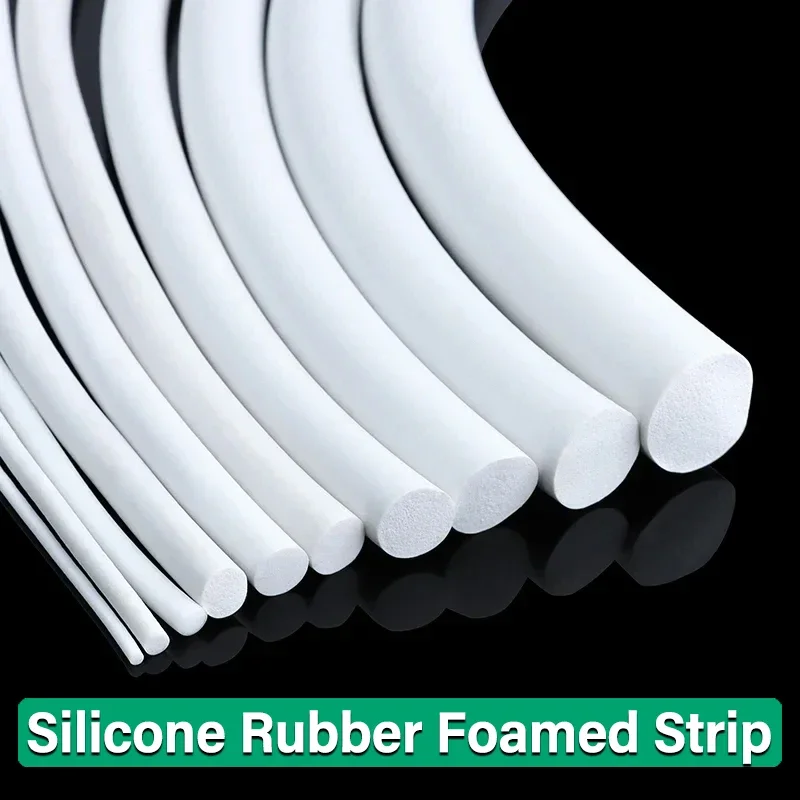 

Green Product1/3/5m Silicone Rubber Foamed Strip Round Dia1-25mm White Sponge Backer Rod Seal Strips VMQ Foaming Cord