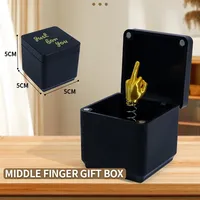 3D Middle Finger in A Box Novelty Gift Funny Prank Surprise for Office Desk Adult Gag Gift Box White Elephant Party Supplies