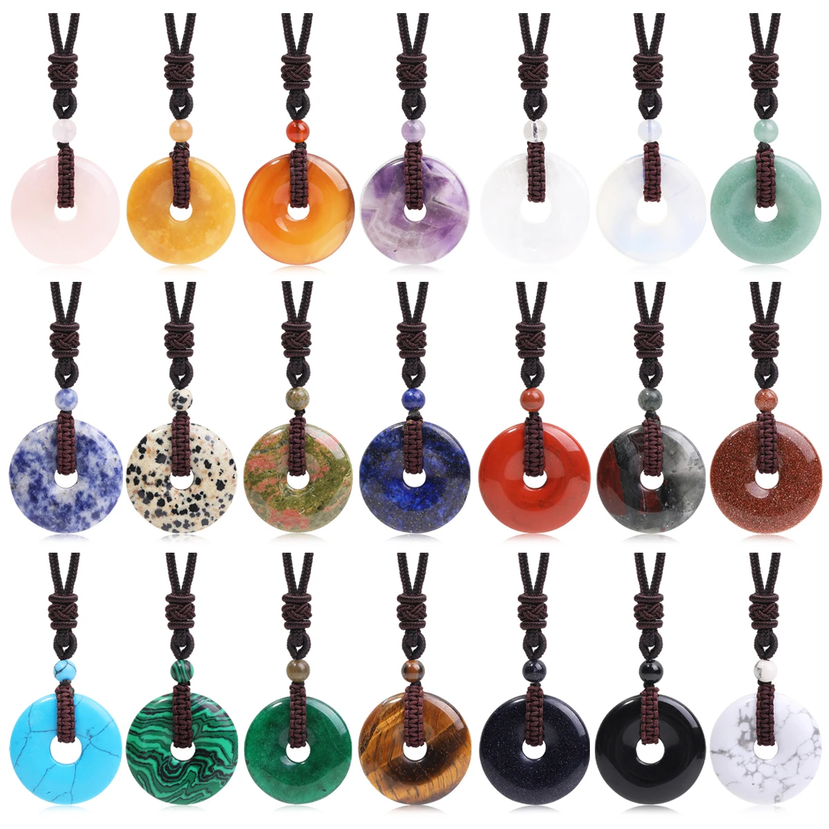 Men's Necklace Natural Gemstone Necklace Pendant China Knot Adjustable Best Gift Jewelry Chinese Culture Factory Direct Sale