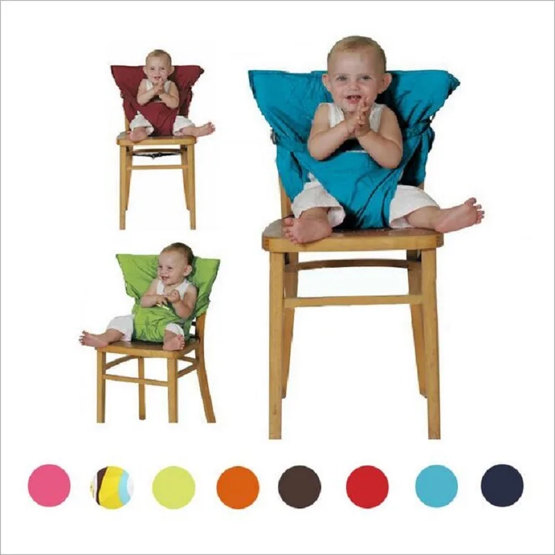 Foldable Washable Chair Harness Portable Feeding Seat Cover For Standard Dining Chair Indoor Home Meal And Outdoor Trip Use view 2