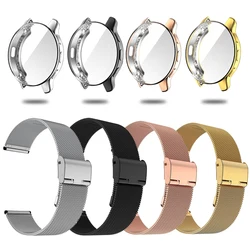 Pulseira de metal para Garmin Venu 2 2S, Screen Protector Case Strap, Pulseira de aço inoxidável, TPU Case, 40mm, 45mm