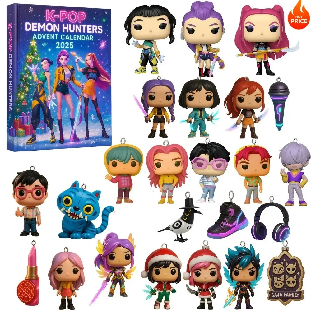 2026 السنة الجديدة Kpop الشيطان الصيادين تقويم القدوم رومي ميرا زوي النمر أنيمي الشكل عيد الميلاد العد التنازلي روك والمعادن هدية #2