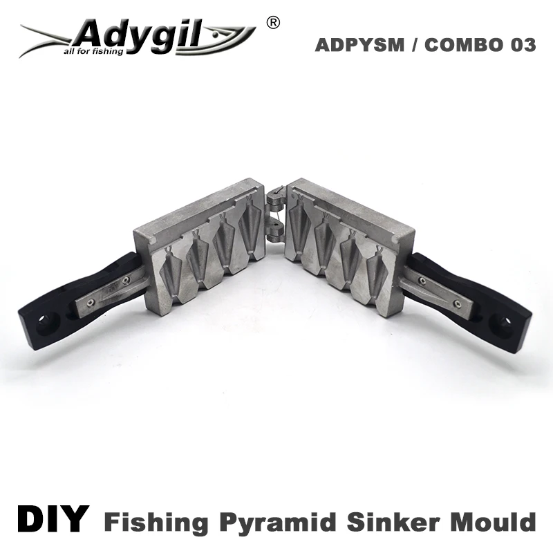 Adygil stampo per platina piramide fai da te con 4 cavità e 100g 120g 150g 200g per la pesca in acqua salata, 24 pezzi 24mm S/S occhielli include