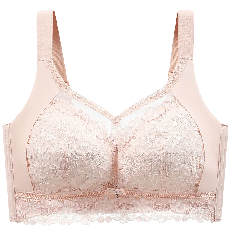 Wireless Bras for Women Thin Cup Lingeire Plus Size 36-46 Size B C D E Cup Minimizer Brassiere Ultra-Thin Push Up Lace Underwear