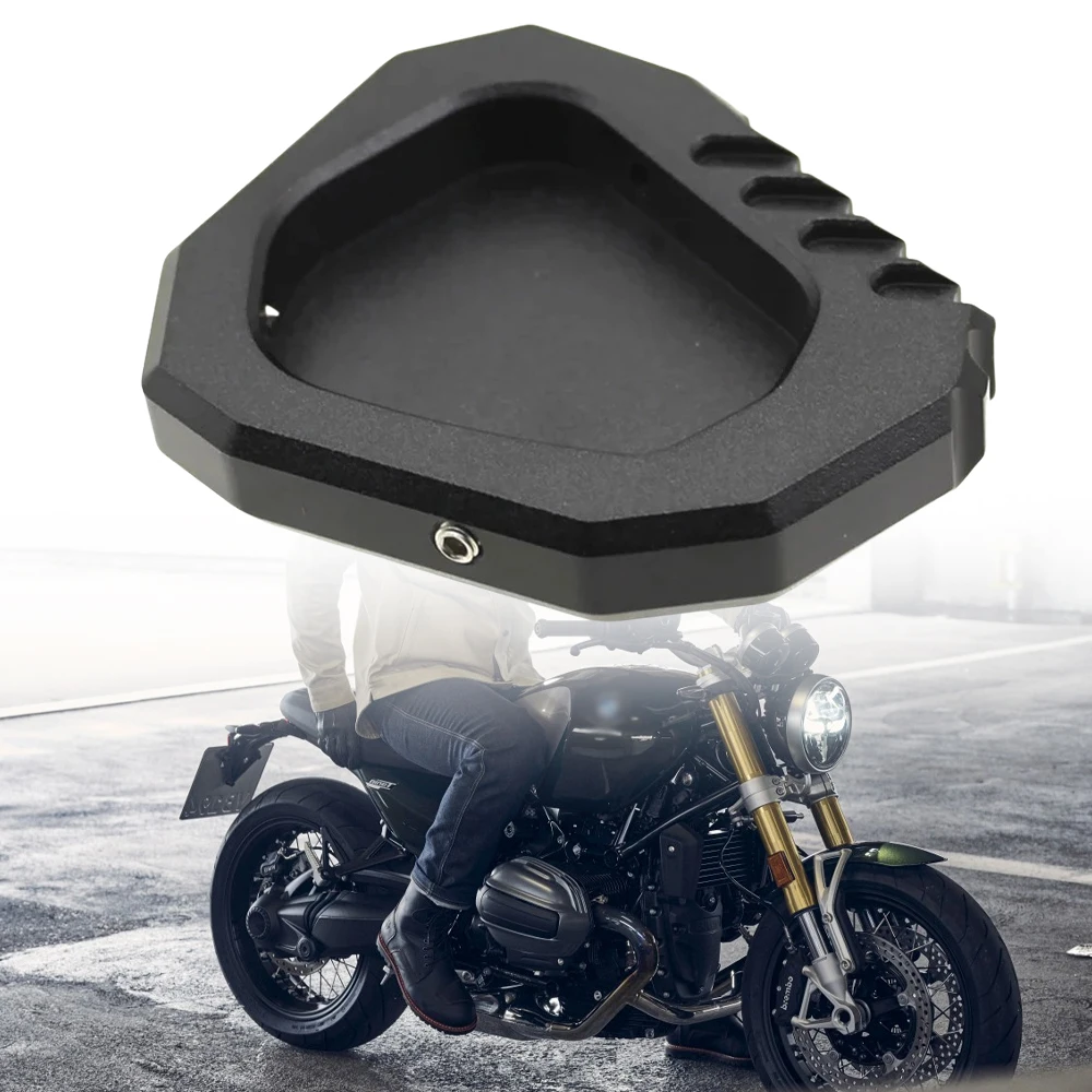 

Motorcycle Accessories CNC Foot Side Stand Enlarger Plate Pad Kickstand Extension Fit For BMW R12 R 12 NINET 2023 2024 2025