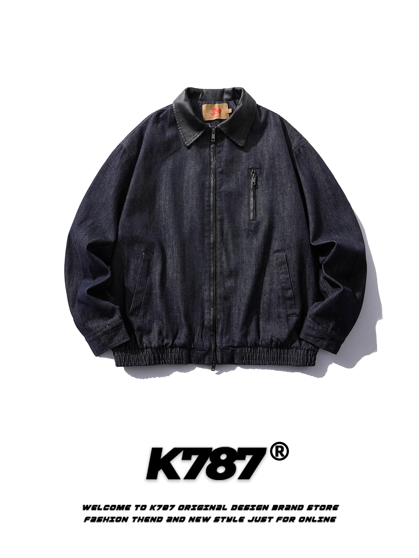 

K787 American Retro PU Leather Jaet Loose Fit Casual Streetwear ex Workwear Coat Youth ular Spring Outerwear