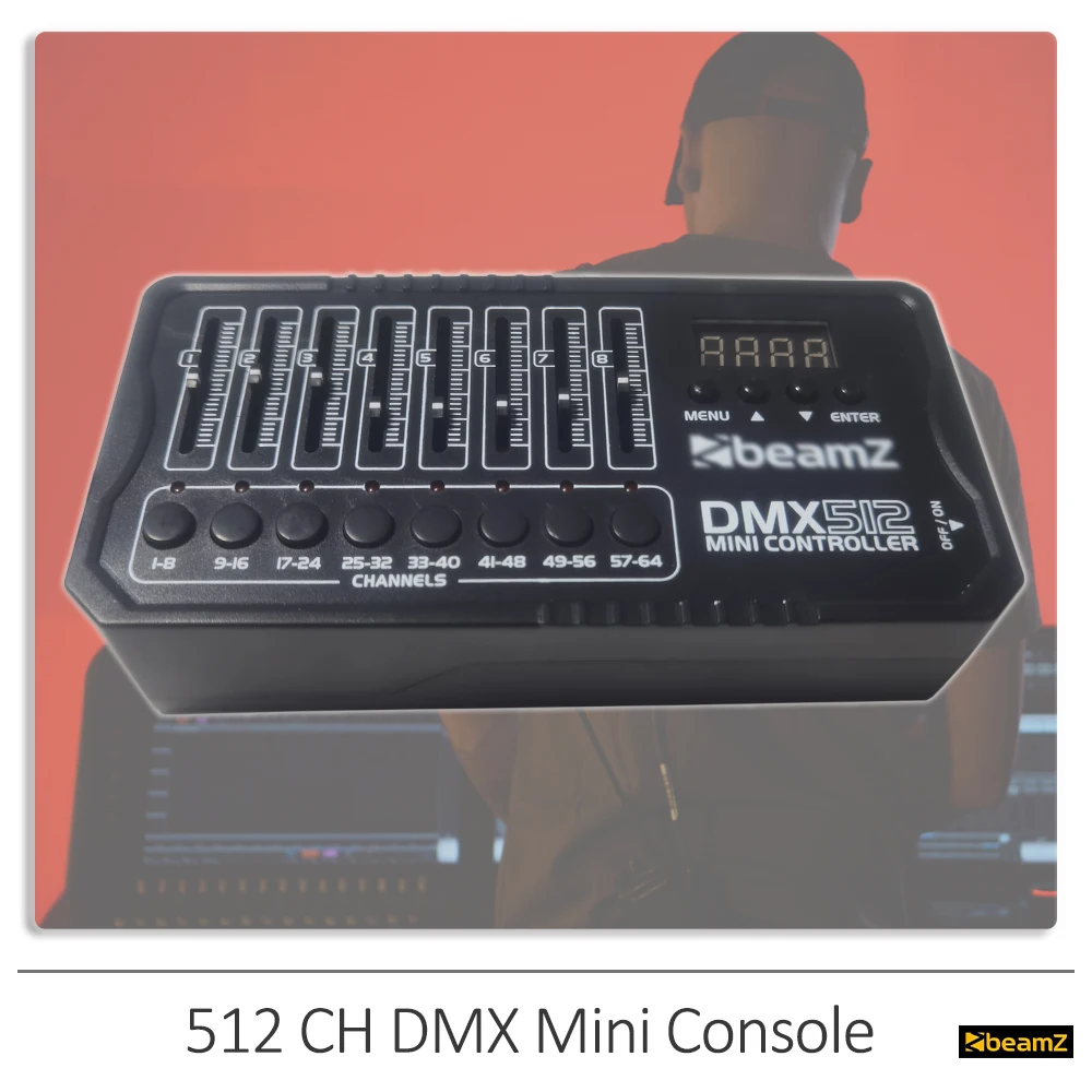 

Mini Stage Lighting Effect DJ 512 CH DMX Controller Disco Light Dmx Led Stage Light 64/512CH DJ Console Powered By Power Bank