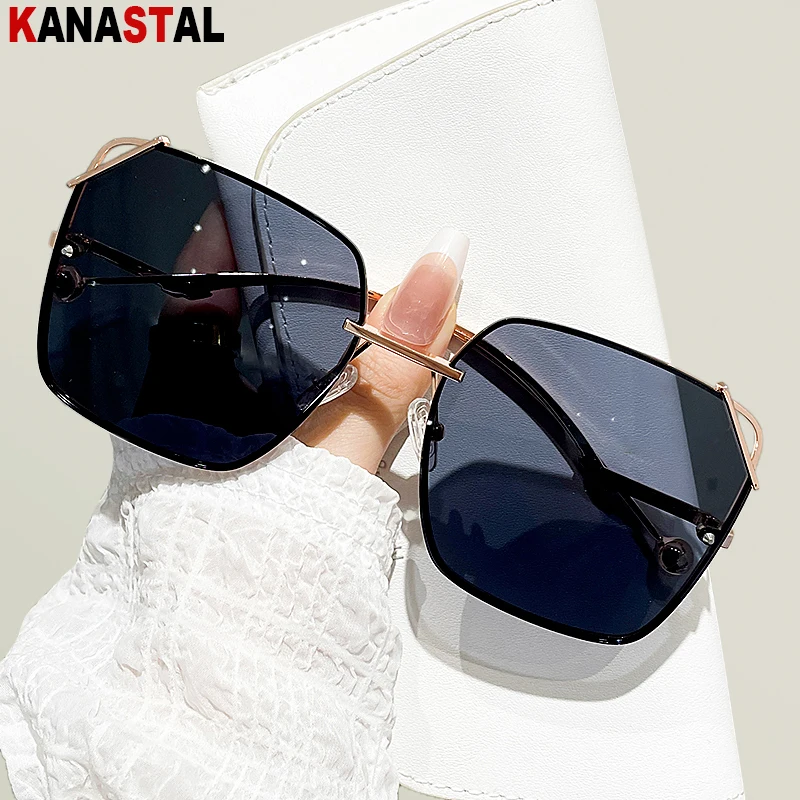 

Women Sunglasses Men UV400 Polarized Sun Glasses Metal Square Eyeglasses Frame Sunscreen Beach Camping Anti Glare Shade Eyewear