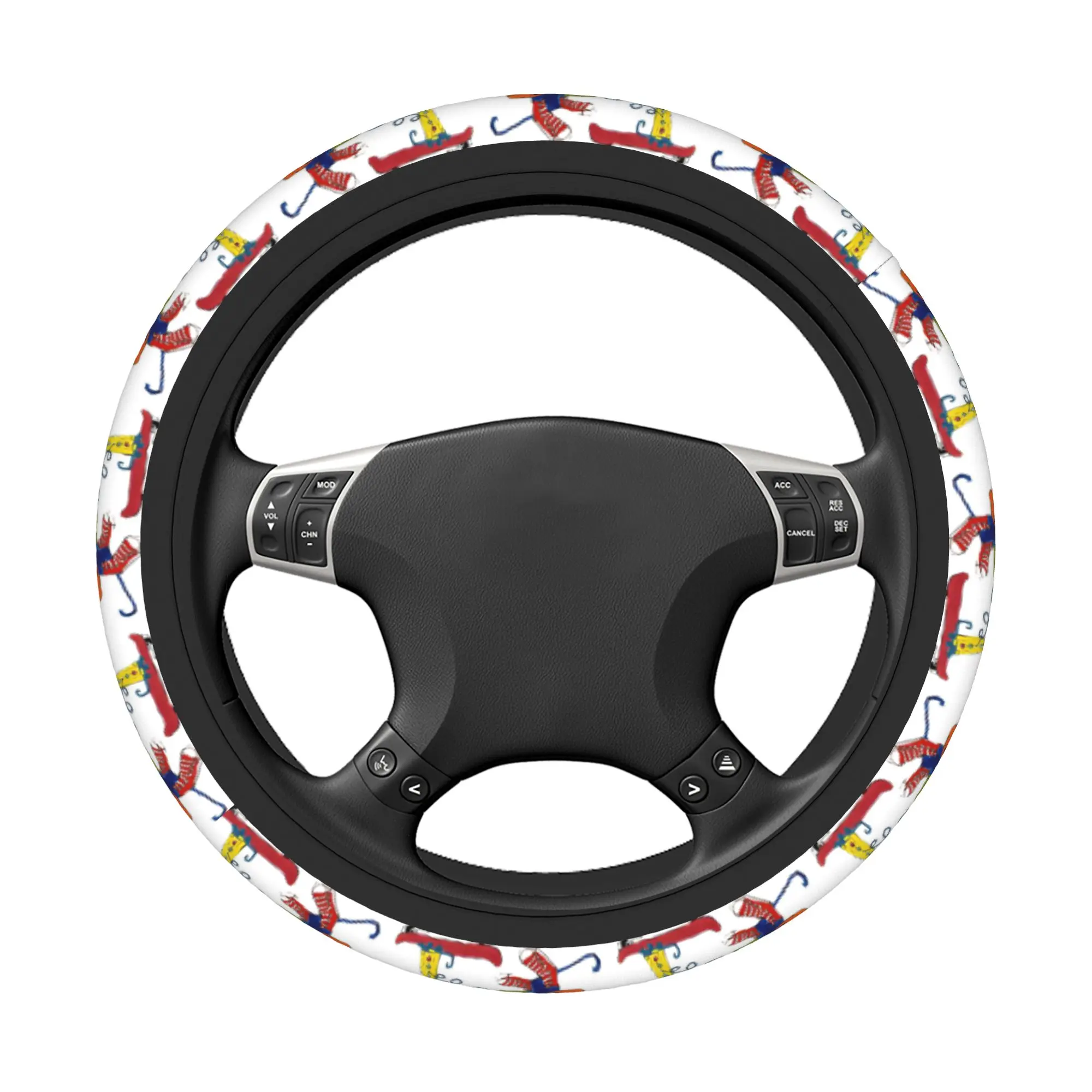 37-38 Car Steering Wheel Cover Pete the Cat Elastic Groovy Cat Braid On The Steering Wheel Cover Auto Automobile Accessory