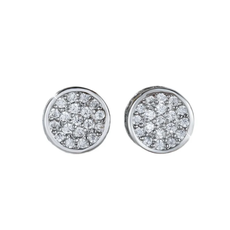 2026 European and American Retro Concentric Circle Starry Sky with Diamond Studded Earrings, Versatile Zircon Disc Accessory