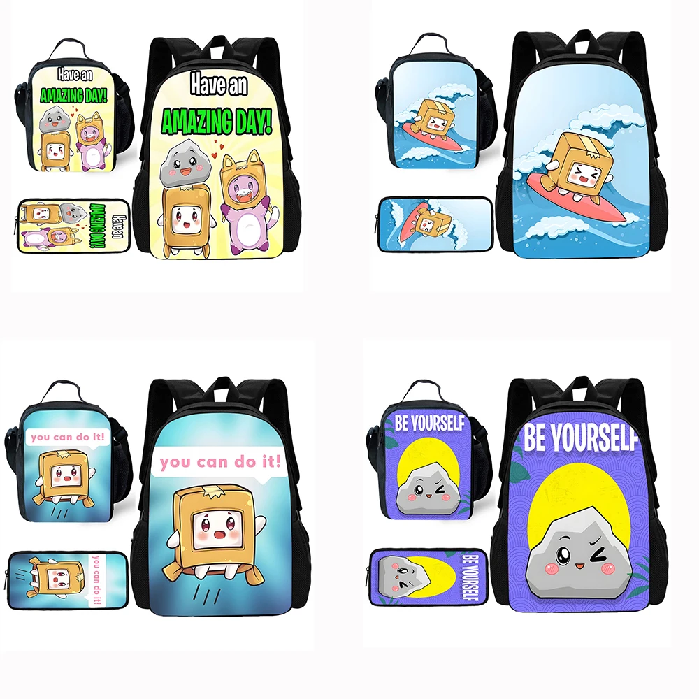 Child School Backpack Toys Lankyboxes with Lunch Bags ,Pencil Bags ,School Bags for Boys Girls Best Gift