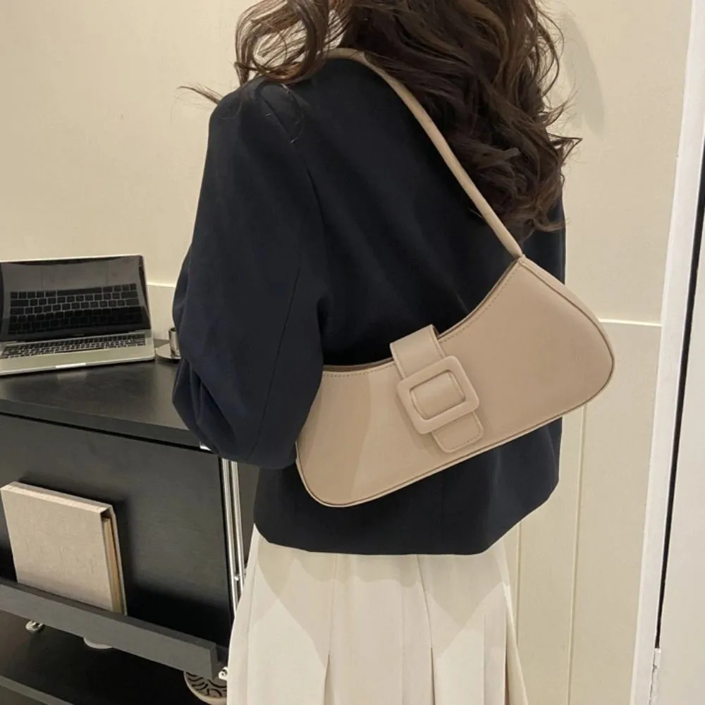 

PU Leather Underarm bag Women Large Capacity Korean Style Half-moon Tote Bag Minimalist Armpit Pouch Ladies Luxury Handbags Gift