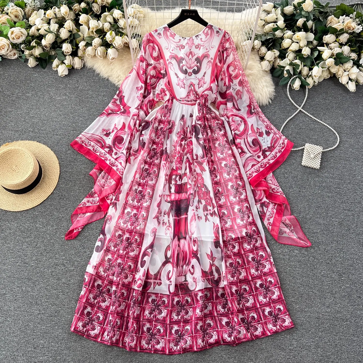 Maxi Dress Women Batwing Sleeve Blue and White Porcelain Printing Bohemian Vacation Fashion Designer Summer Dresses Faldas 2022 - AliExpress 200000345 Maxi Dress Women Batwing Sleeve Blue and White Porcelain Printing Bohemian Vacation Fashion Designer Summer Dresses Faldas 2022 - AliExpress 200000345