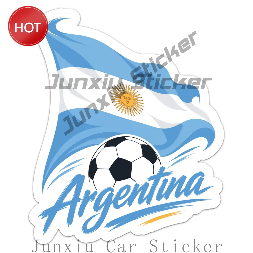Argentina Flag Football Soccer Vinyl Car Sticker And Bumper Decal