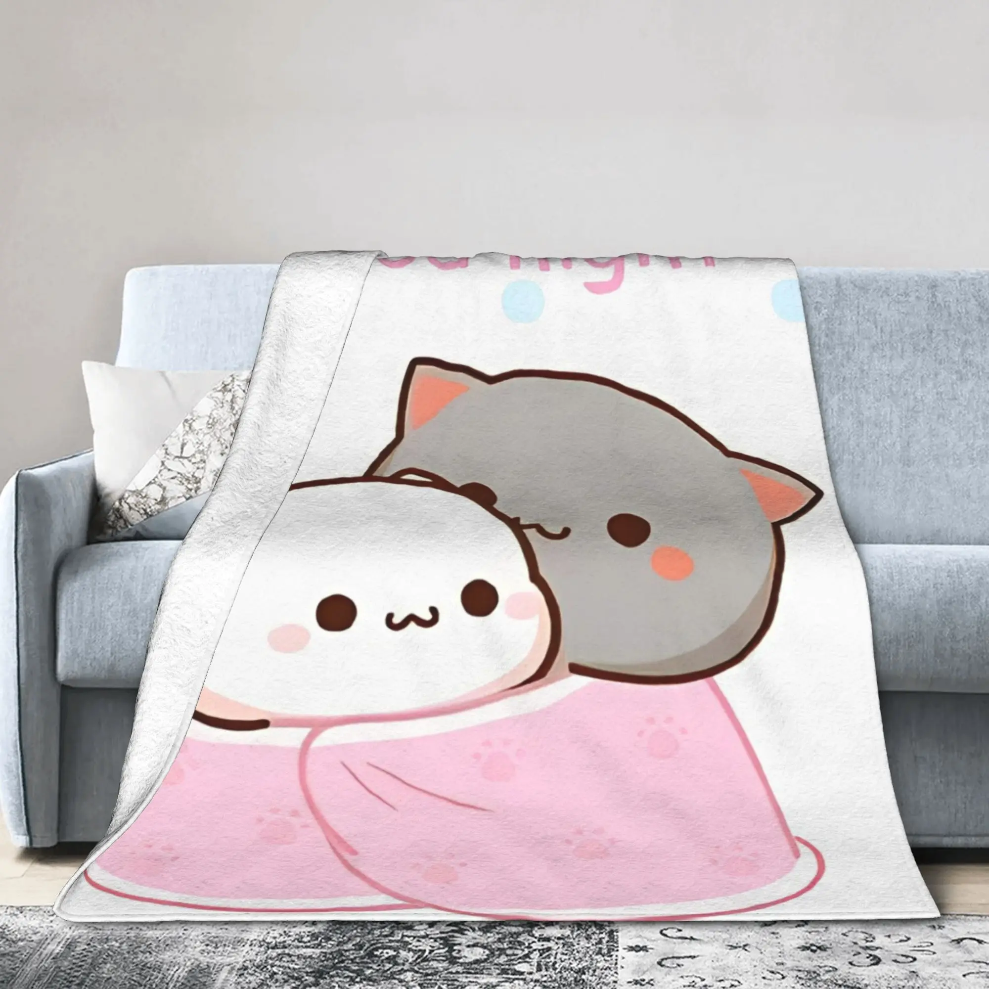 

Bubu and Dudu good night Blankets Flannel Cozy Super Soft Throw Blanket for Sofa Bedding Throws