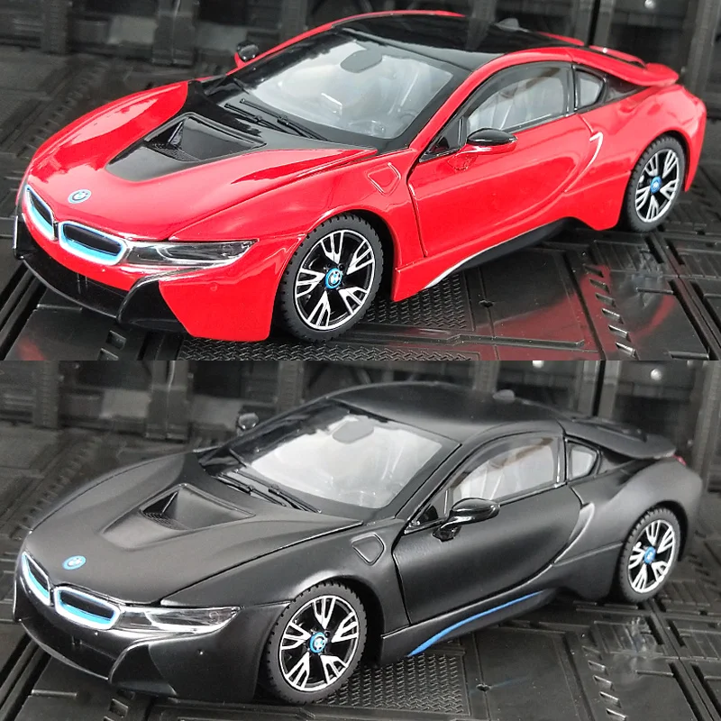 Растар 1:24 BMW I8 Coupe Модель автомобиля из сплава, двери можно открыть, подходят для коллекции и которые можно подарить в качестве подарка на день рождения для детей
