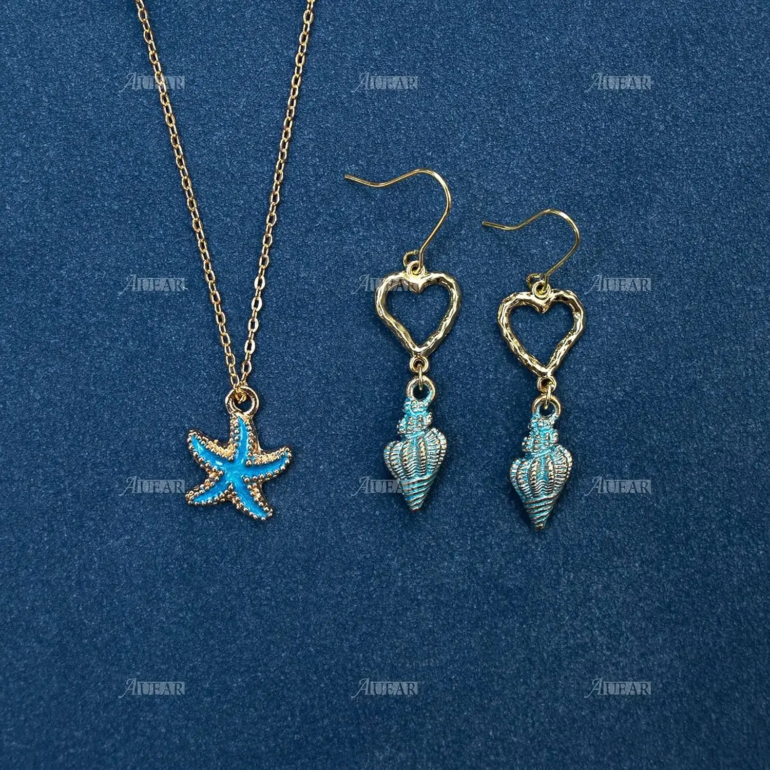 60 حزمة من المعلقات المعلقات المينا على شكل نجم البحر المحيط لصنع المجوهرات بنفسك (نمط المحيط 1)