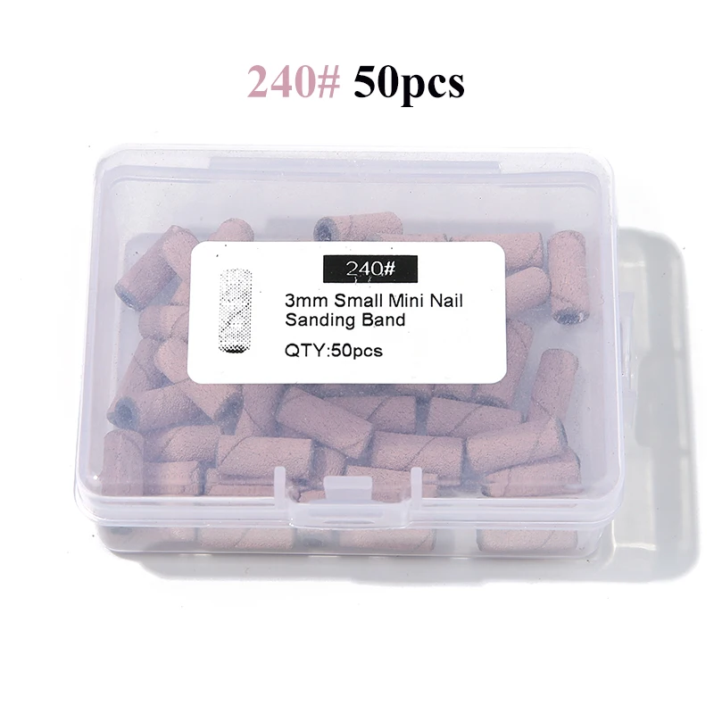 50 Stuks 3Mm Mini Schuurbanden Nail Boren Doorn Elektrische Manicure Accessoires Nagellak Dode Huid Verwijderaar Gereedschap