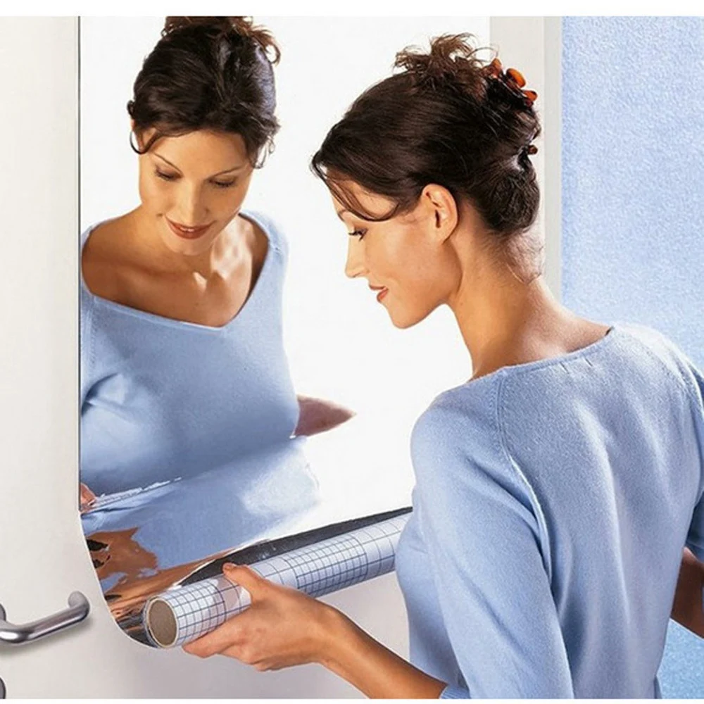 長方形の自己接着ミラーウォールステッカー,部屋の装飾,家具フィルム,ミラーホイル,高品質,50x50cm