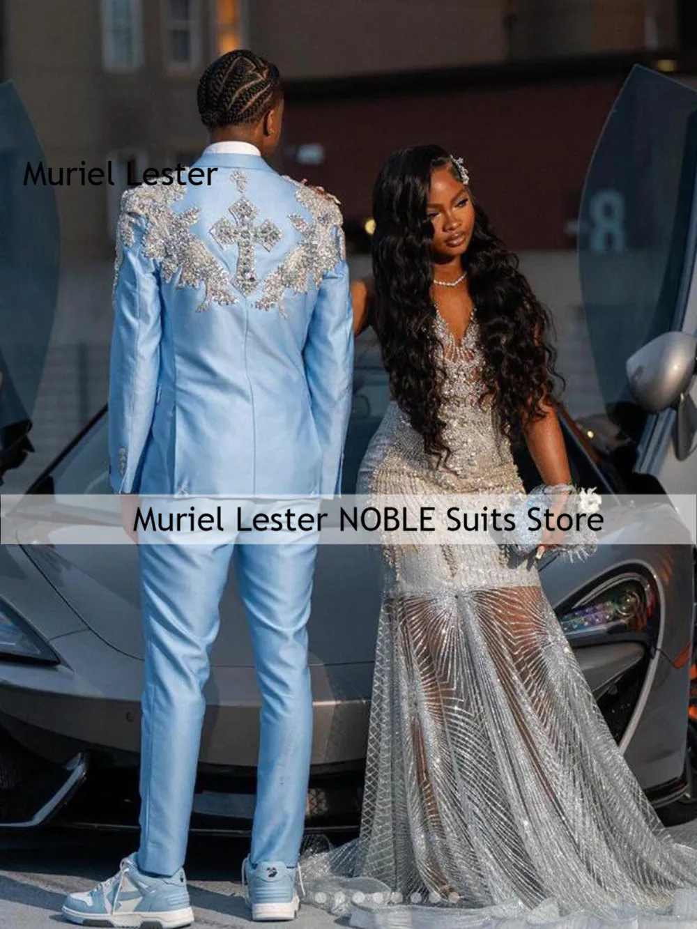 

Appliques Beads Men Suits Luxury Wedding Groom Tuxedos 2 Pieces Set Male Prom Blazer Man Party Slim Fit Costume Homme Customized