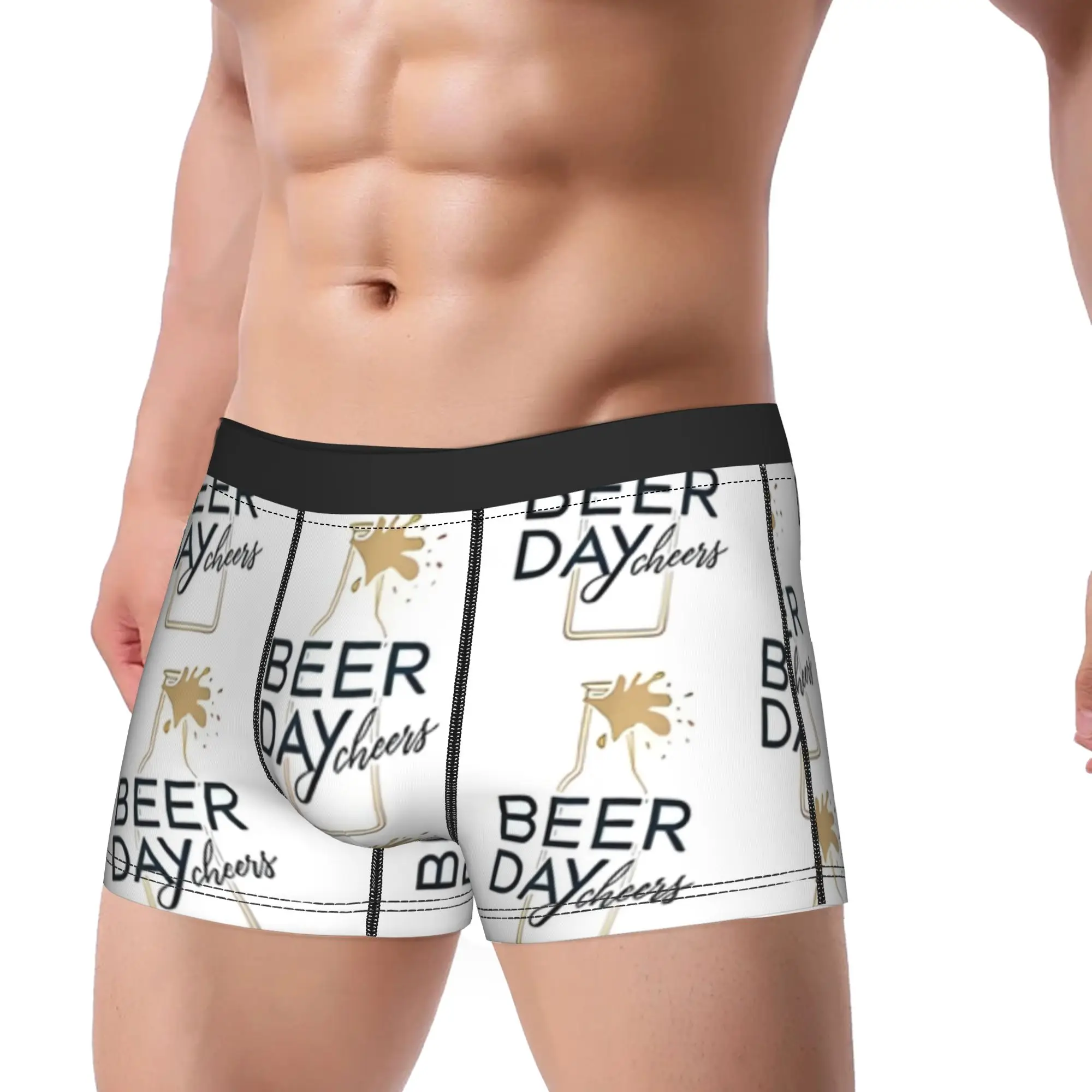 Cheers Bottle Collection Happy Beer Day Underpants Breathbale Panties Man Underwear Print Shorts Boxer Briefs