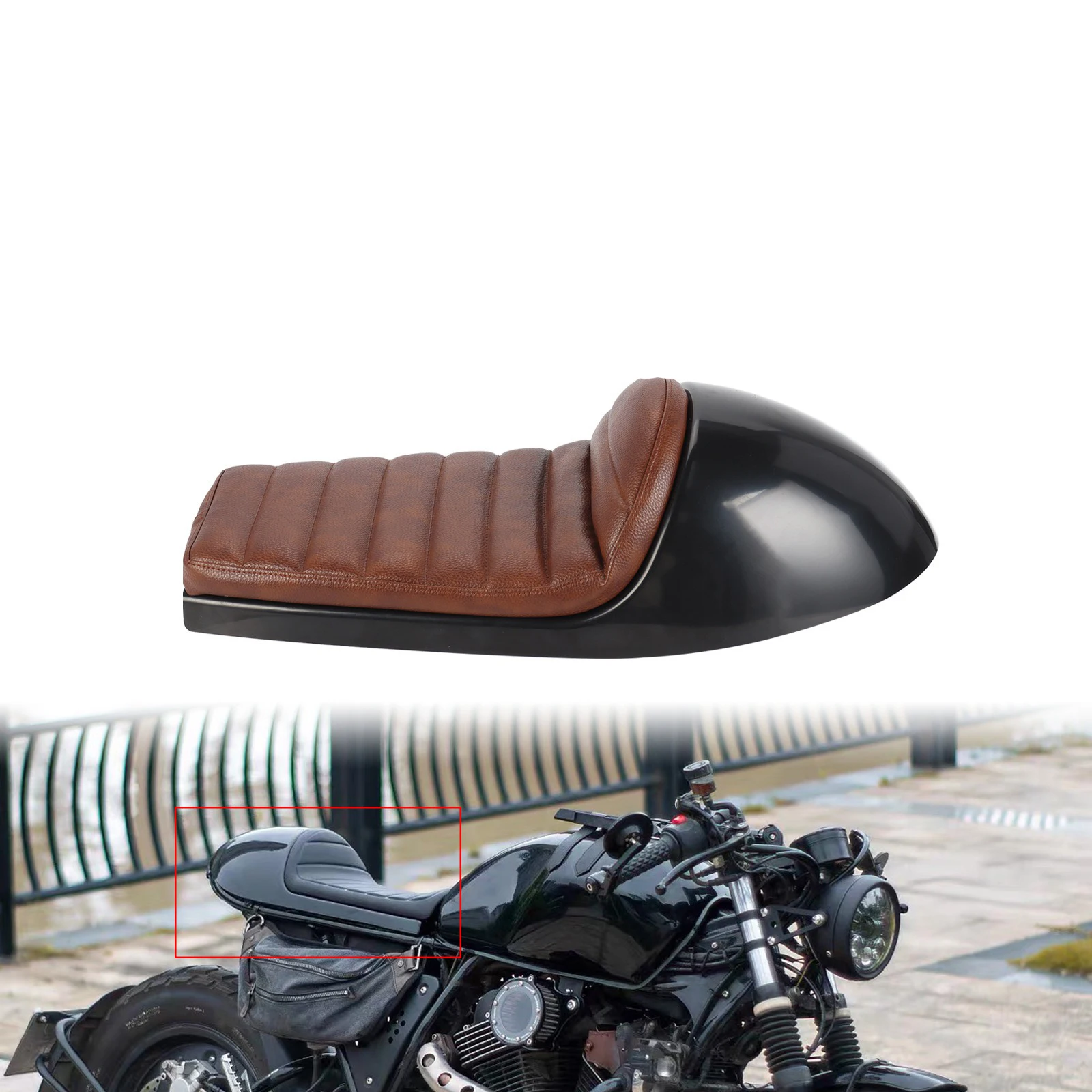 Motorcycle Cafe Racer Seat Flat Brat& Hump Saddle For Yamaha Honda CB Suzuki GS