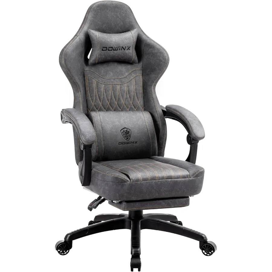 

Игровое кресло, дышащее игровое кресло из искусственной кожи с подставкой для ног, массажная поясничная поддержка, большой и высокий эргономичный компьютер с откидной спинкой C