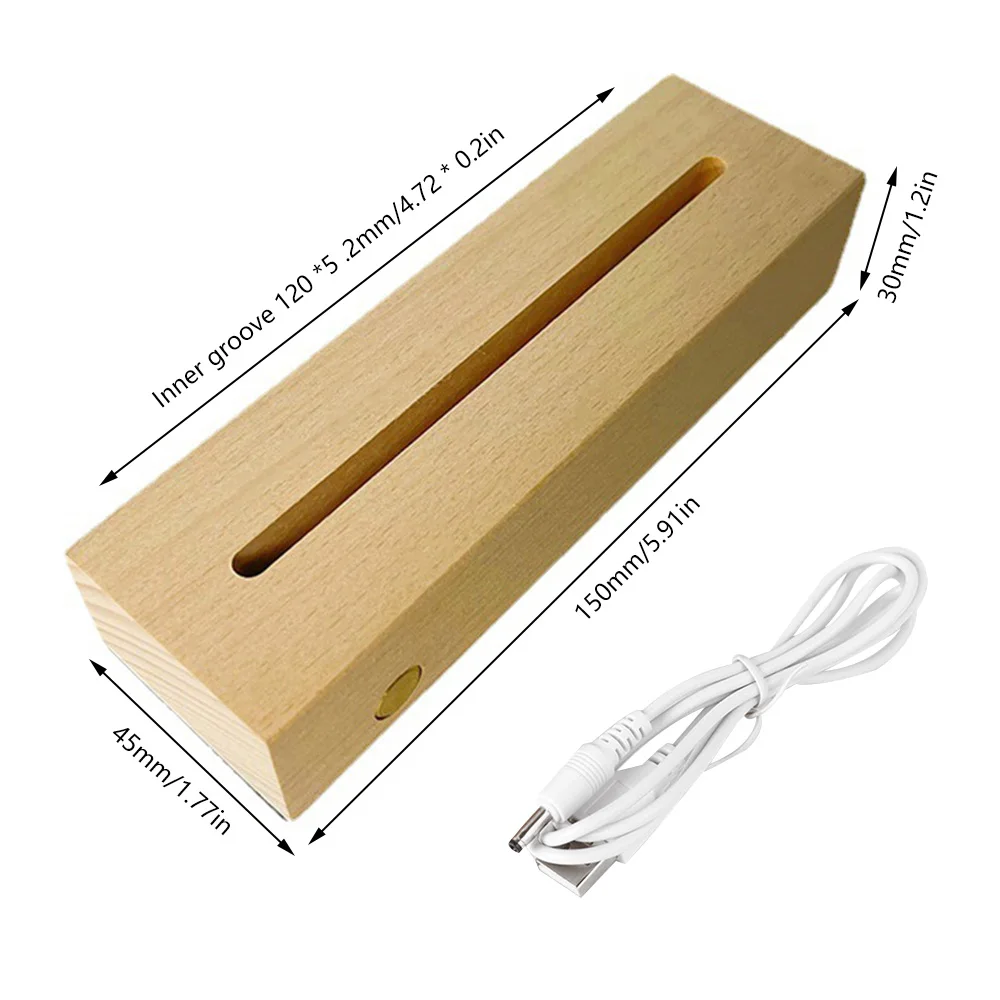 Base de lámpara LED de madera, Base de exhibición de luces de Pedestal de pantalla rectangular colorida, soporte de Base iluminado de madera para