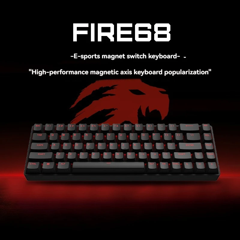 Fire68 Magnet Switch Mechanical Keyboard Wired Type-C RGB Hot-swap Custom  High Performance Aluminum 65% Office Gaming Keyboard