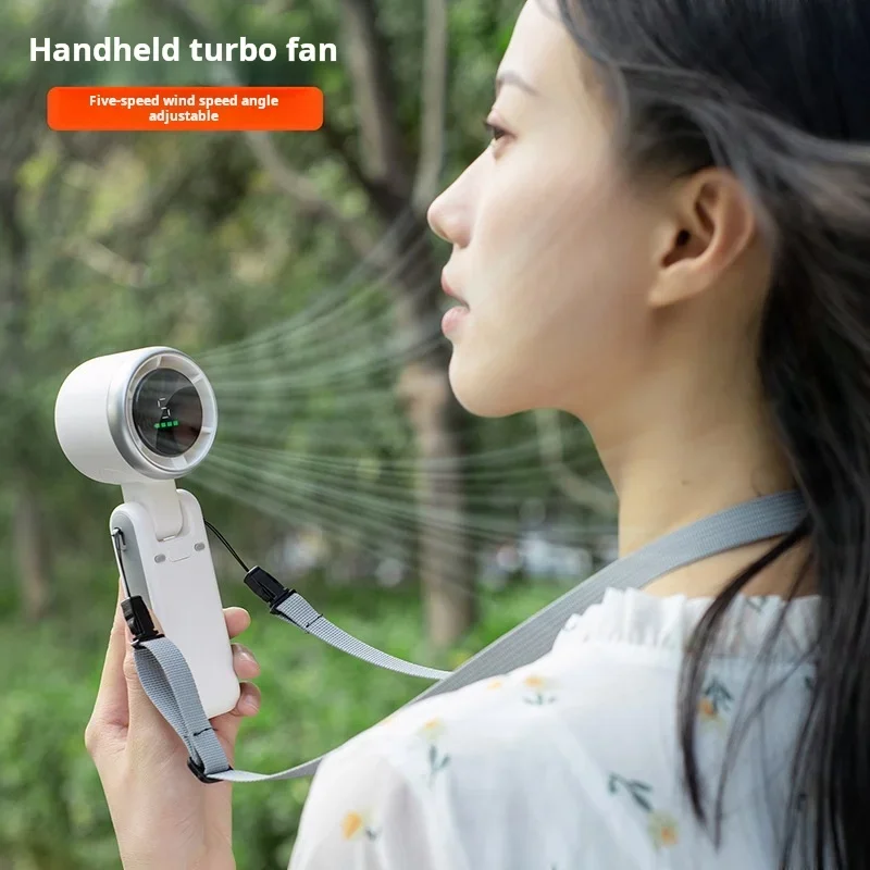 

Outdoor Handheld Mini Fan New Model USB Desktop Fan Brushless Motor Neck Hanging Design Portable Cooling Fan