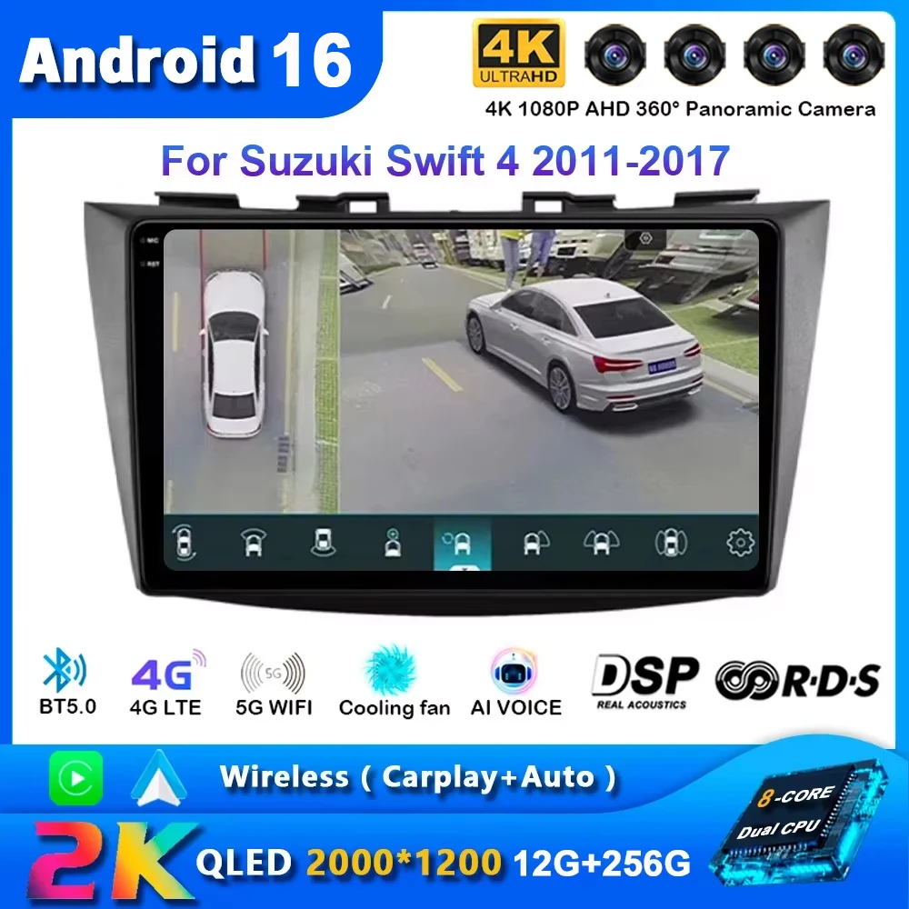 Android 16 Radio For Suzuki SWIFT 2010-2016 2Din Android Octa Core Car Stereo DVD GPS Navigation Player Multimedia Auto Carplay