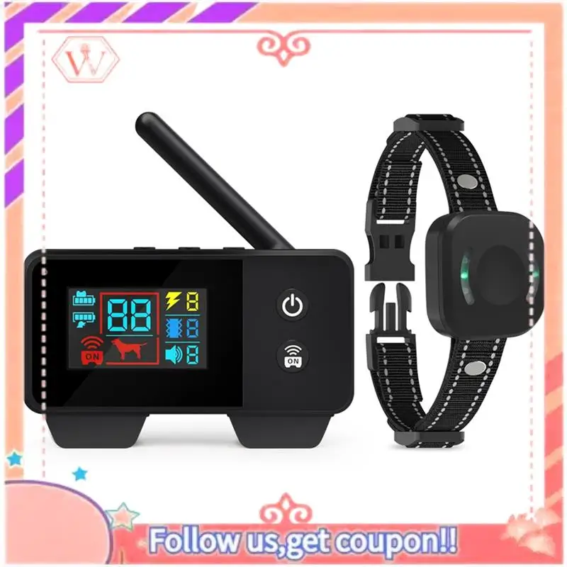 AT84-Electronic Training Collar With 480M Remote Wireless Dog Fence Vibration & Shock Control For Safe Pet Containment EU Plug