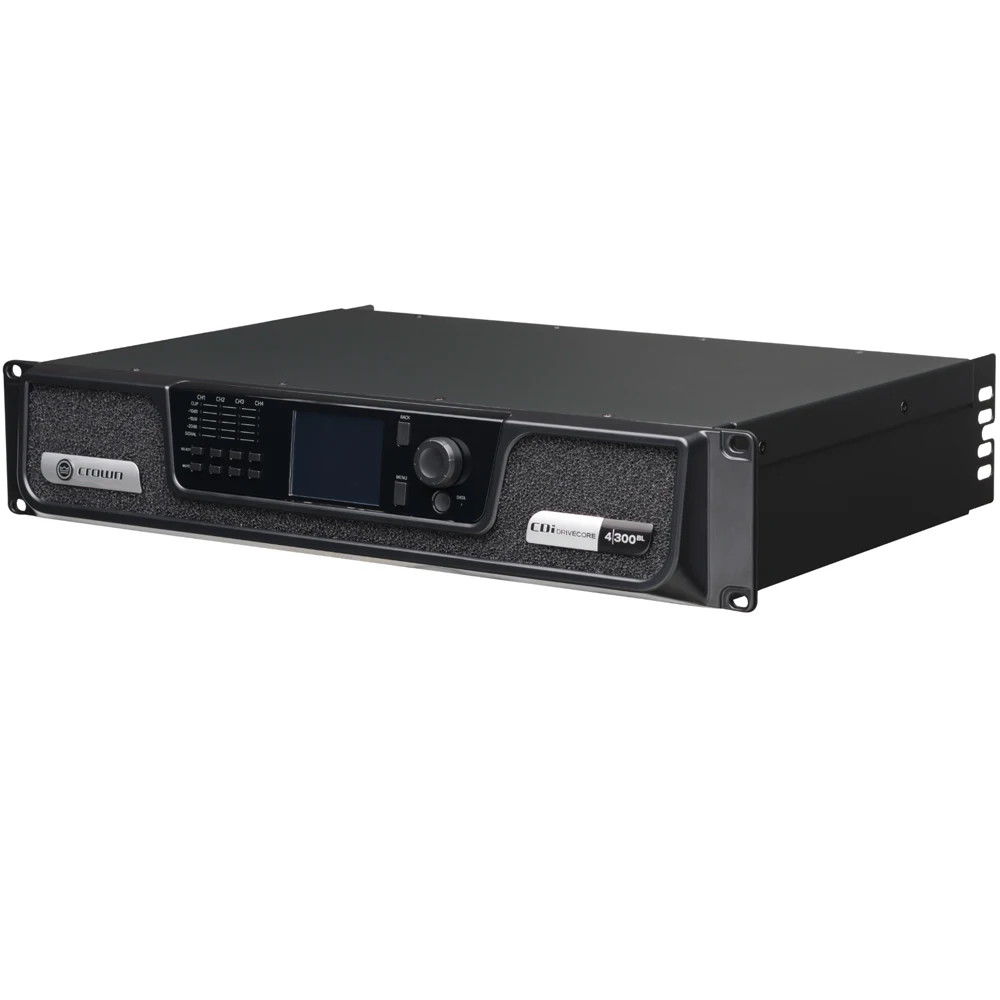 Crown CDi DriveCore 4|300BL 4-channel Power Amplifier with Network Control, 70V or 100V RMS Output, BLU Link, and Onboard DSP