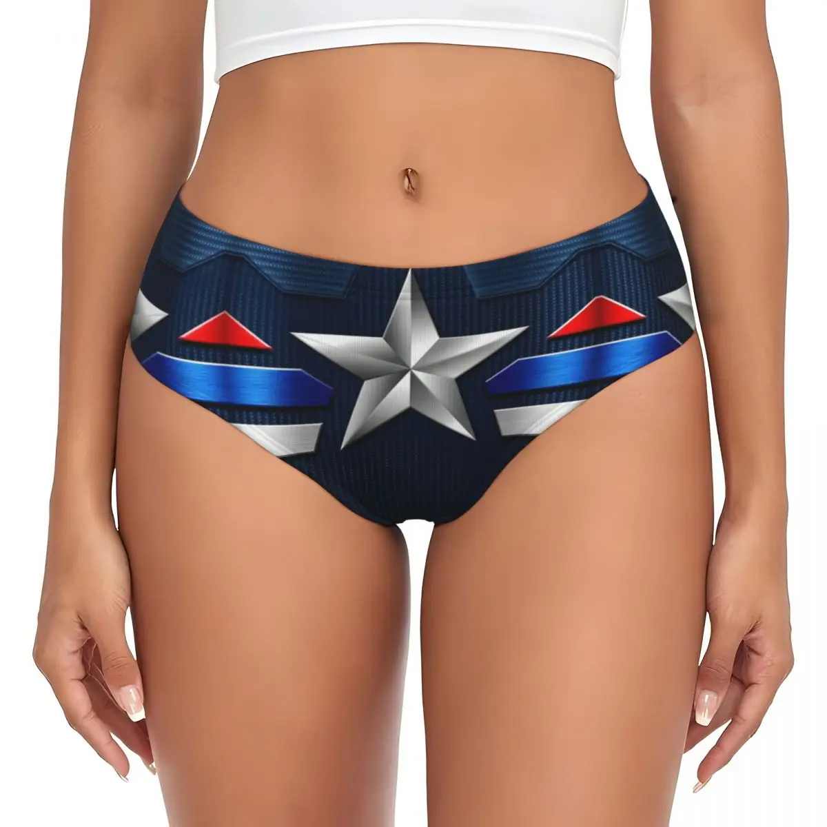 Женские короткие трусики с изображением Капитана Америки в стиле аниме, женское дышащее классическое нижнее белье, трусы