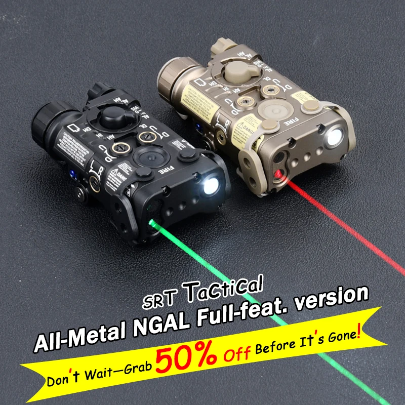 

All Metal NGAL Red Green Blue Tactical Laser IR Aimming LED White Light Strobe Hunting Scout Light Airsoft Weapon Accessory