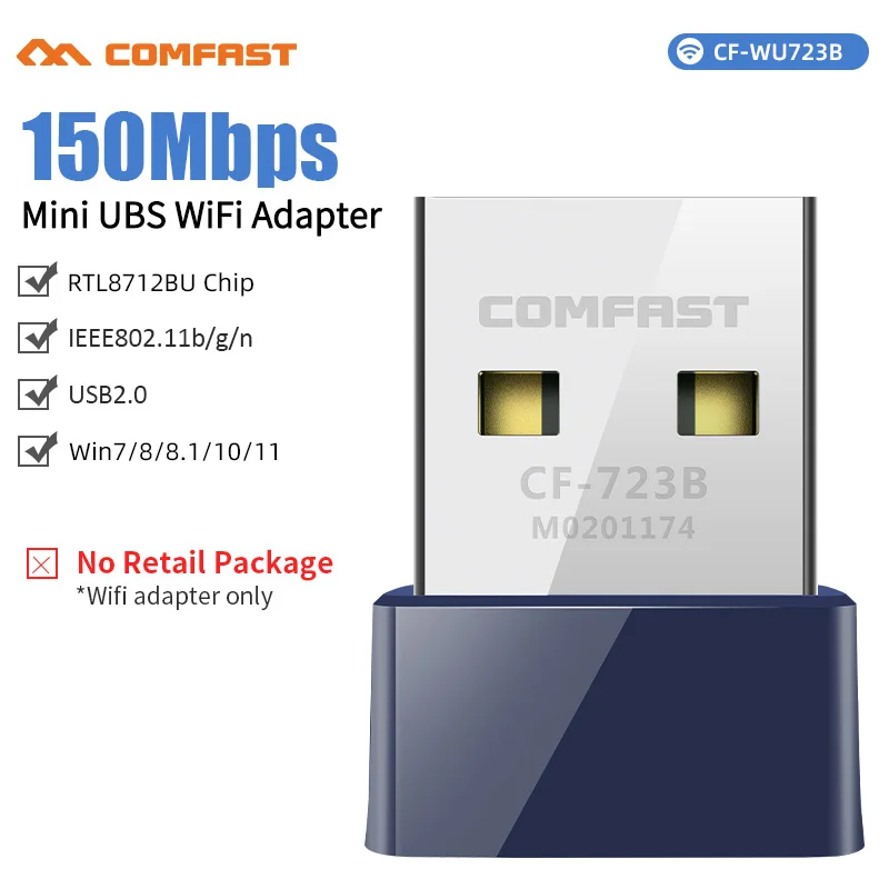 Comfast 150/1300Mbps WiFi USB Adaptador Bluetooth 4.2 Tarjeta de red de PC 2G y 5G WiFi Antena WIFI Stick