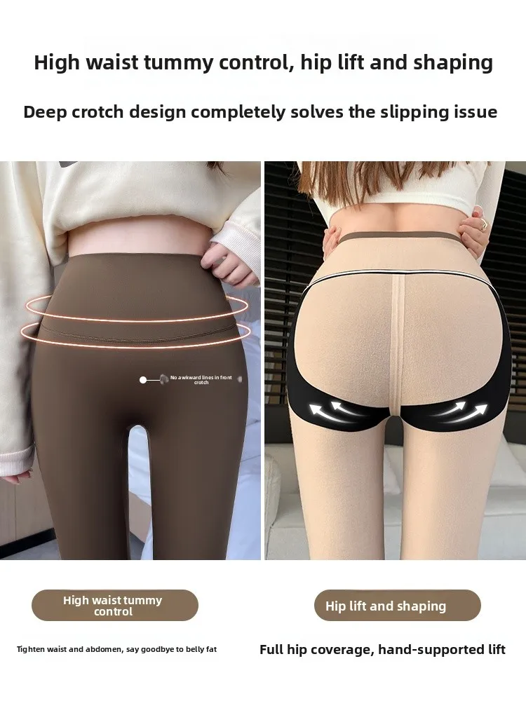 Bla Yoga Pants Women's High Waist Fce Lined Slim Fit Autumn Winter Thermal Cotton Pants Casual Long Pants