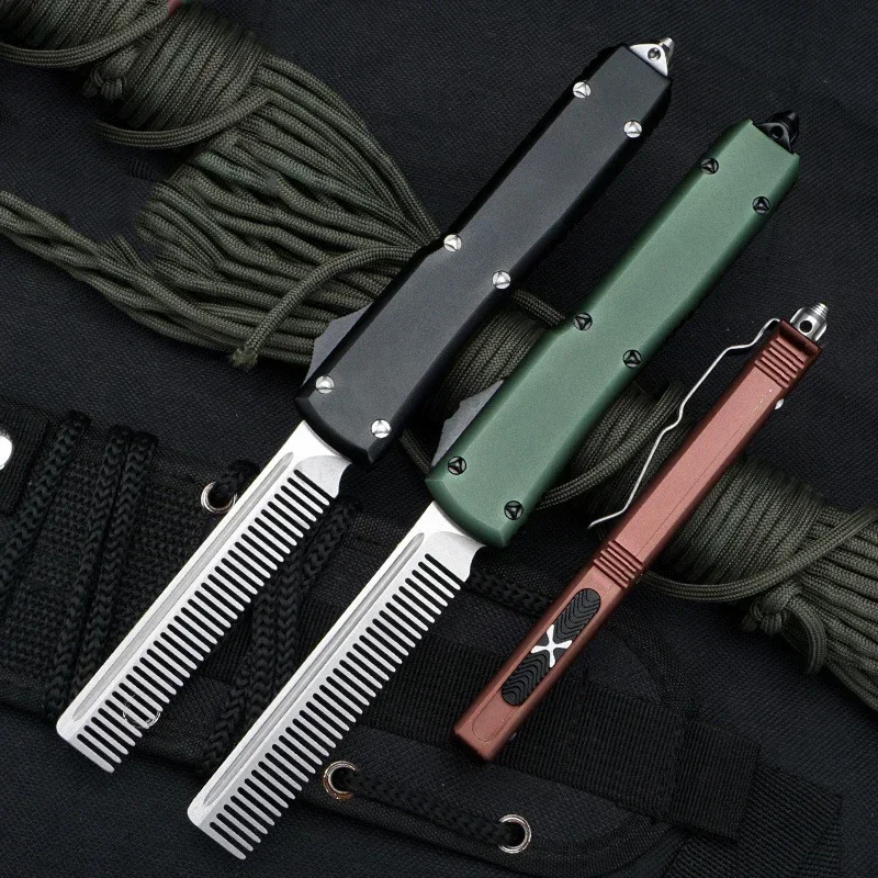 EDC Aluminum Alloy Comb Straight Mini Portable Comb Outdoor Camping Tools