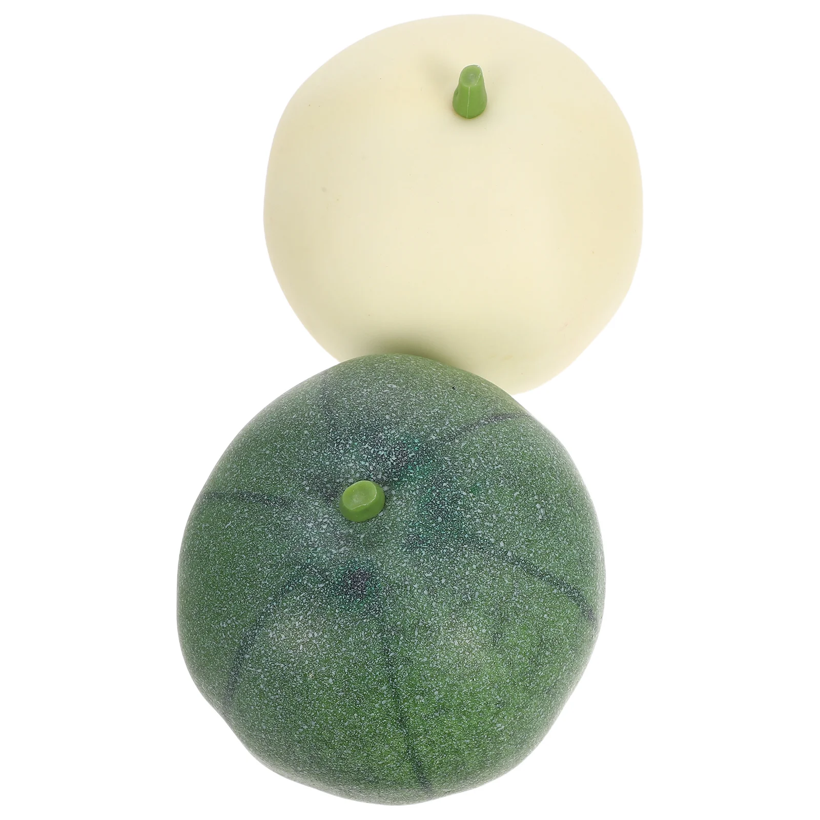 

2Pcs Realistic Fake Melon Models Artificial Fruit Decoration Lifelike Product Photo Props Home Window Display Faux Fruits