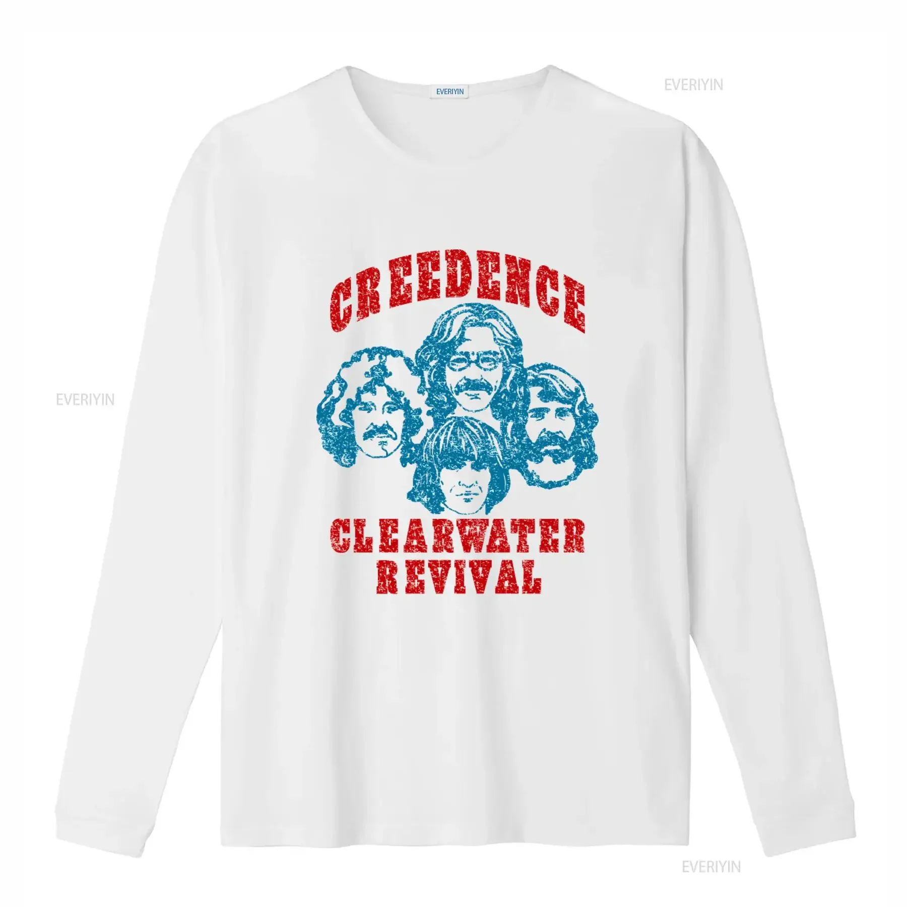 Creedence Clearwater Revival Band T Shirt Rock Music Concert Design  vintage Washed Unisex Top For Everyday Wear Stretched