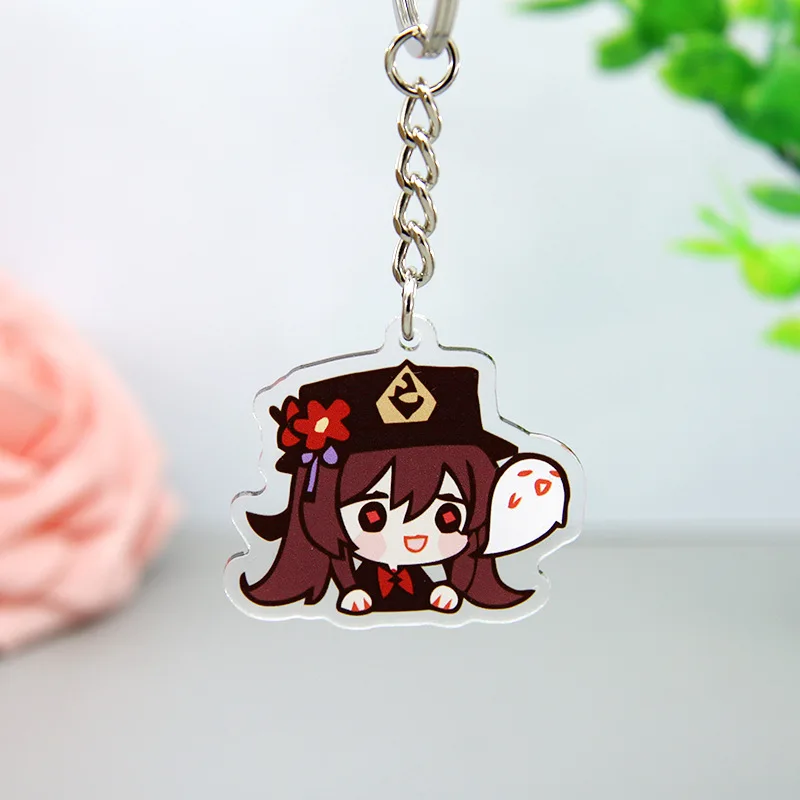 3pcs Random Genshin Impact Acrylic Patch Keychain Jewelry Crafts Accessories Anime Ornament Bag Pendant