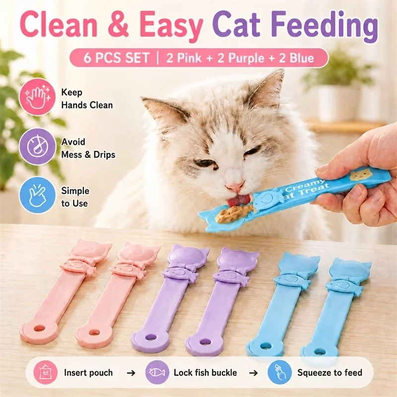 Self Feed Spoon - Sendok Dispenser Makanan Kucing 6-Pa, Alat