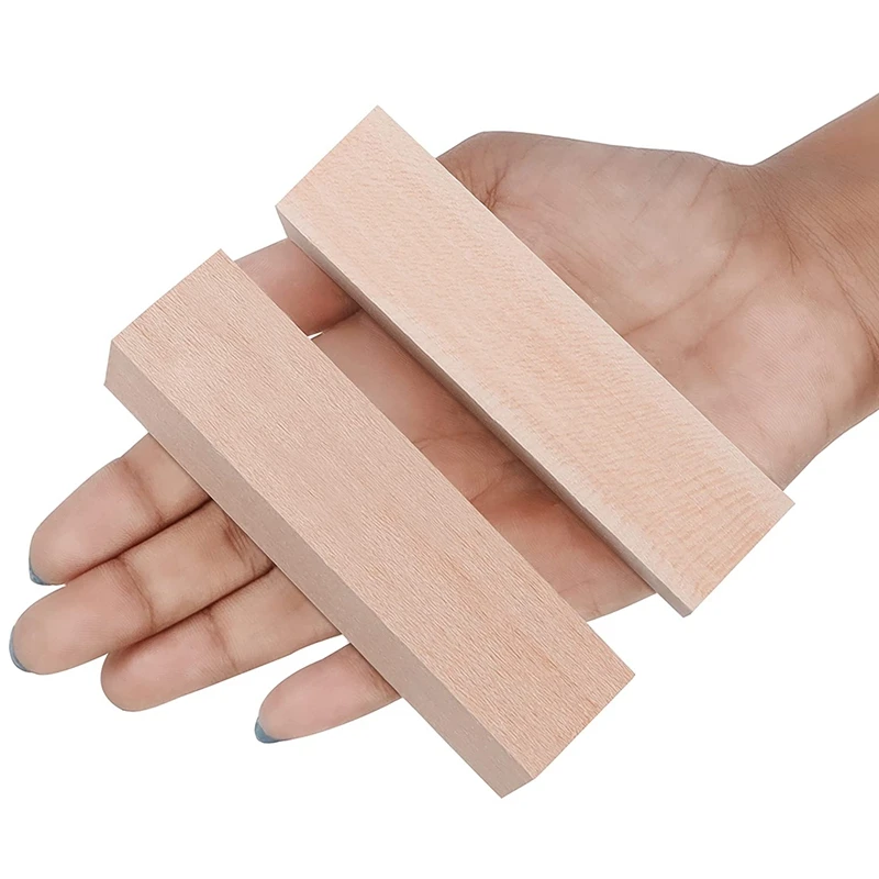 Grandi blocchi di legno intagliato (confezione da 10) 4X1X1 pollici progetto di tiglio non finito Kit artigianale Set di Hobby fai da te per principianti