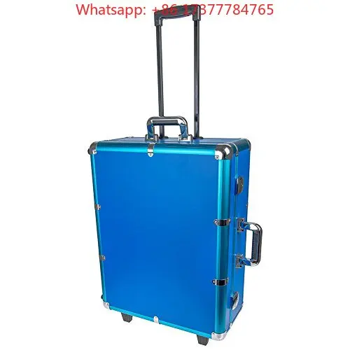 Lighted Vanity Makeup Case Pro Aluminum Rolling Trolley Co Box With Stand