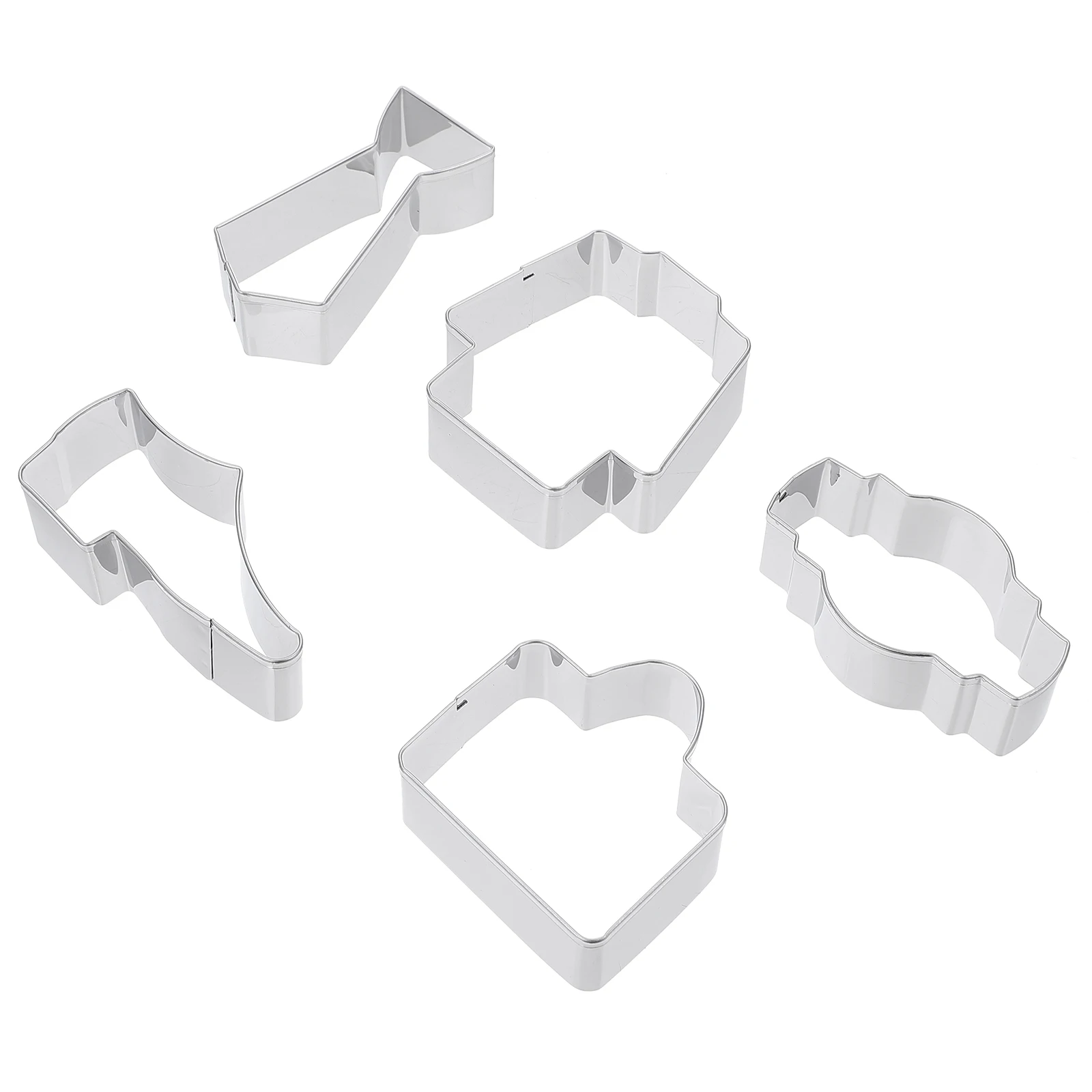 

5pcs Biscuit Mold 304 Stainless Steel Cutter Reusable Father's Day Cake Pop Easy Demould Baking Kitchen Tools