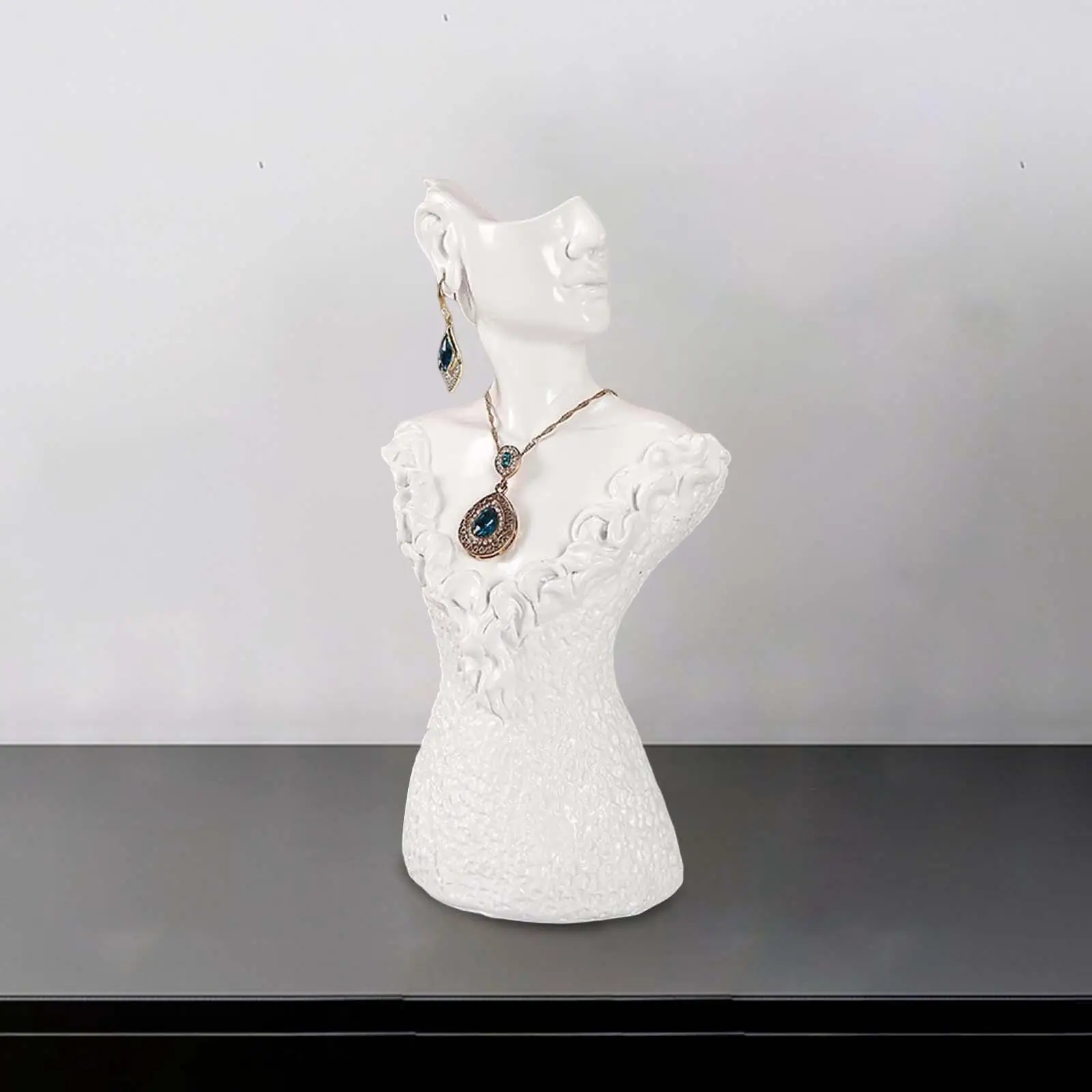 Buste d'affichage de bijoux pour femmes, présentoir de collier et de boucle d'oreille, maison