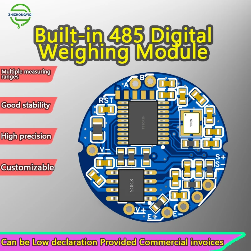 Baud Rates 500000 RS485 Digital Weighing Module Board Einkanal-Wägezellensender mit Modbus RTU10-Punkt-Kalibrierung